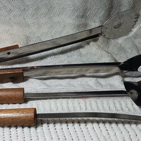 3 Vintage Barbeque Tools, Androck Stainless Steel, Tongs, Fork and Turner - Picture 6 of 6